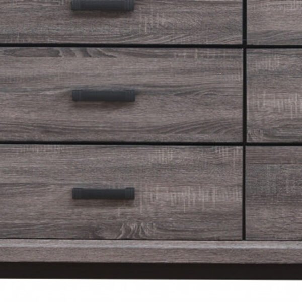 58" Grey Solid Wood Six Drawer Double Dresser - Image 6