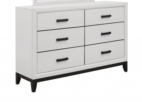 58" White Solid Wood Six Drawer Double Dresser - Image 2