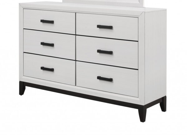 58" White Solid Wood Six Drawer Double Dresser - Image 4