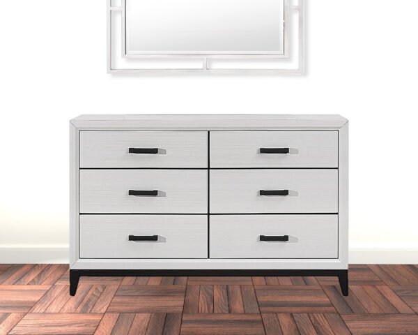 58" White Solid Wood Six Drawer Double Dresser - Image 7