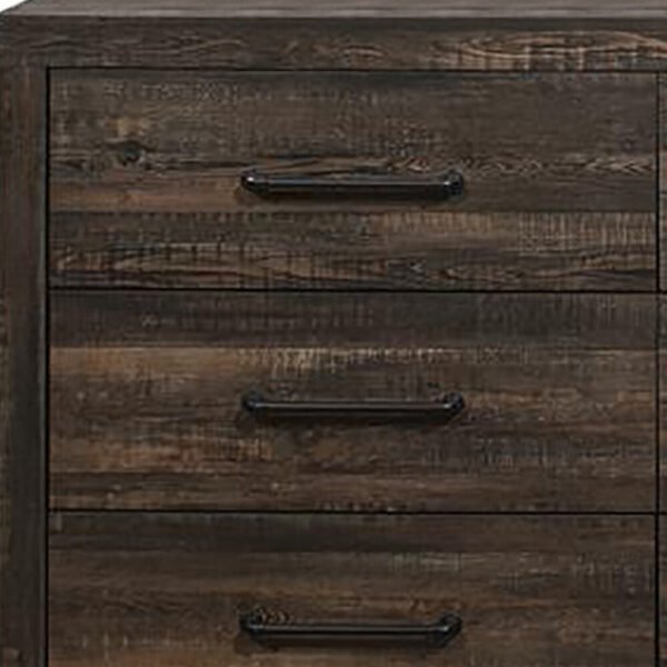 60" Dark Oak Solid Wood Six Drawer Double Dresser - Image 6