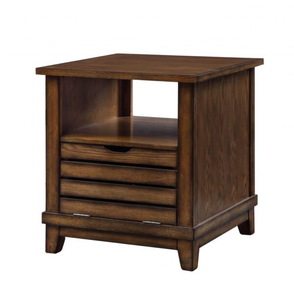 26" Oak Manufactured Wood Square End Table - Image 2