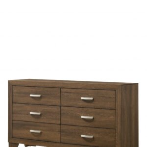 59″ Oak Manufactured Wood Six Drawer Double Dresser