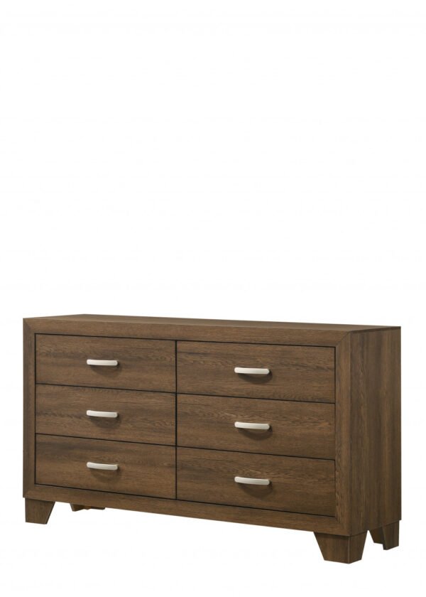 59" Oak Manufactured Wood Six Drawer Double Dresser - Image 2