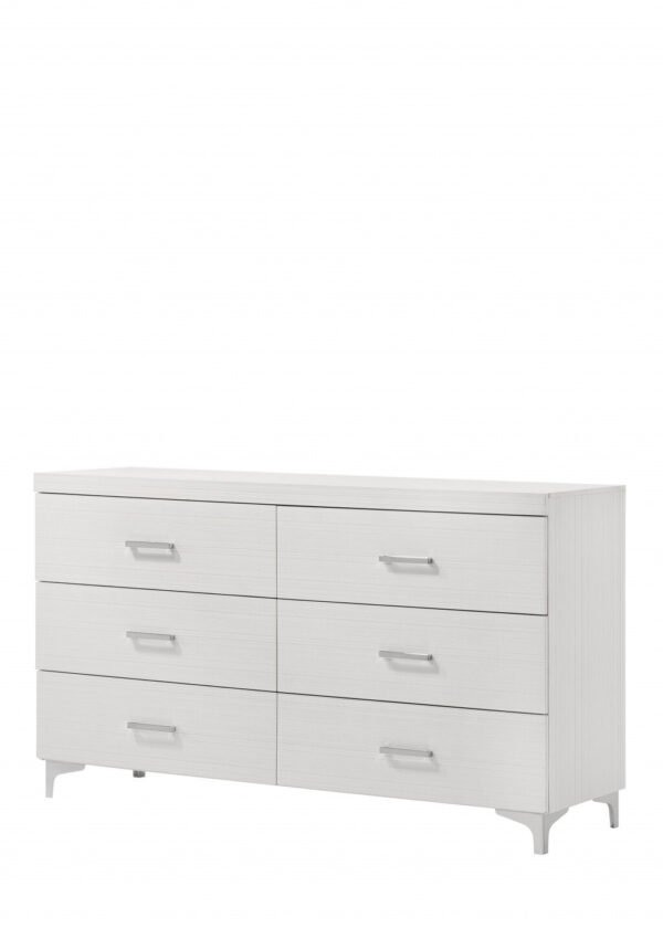 58" White Solid Wood Six Drawer Double Dresser - Image 2