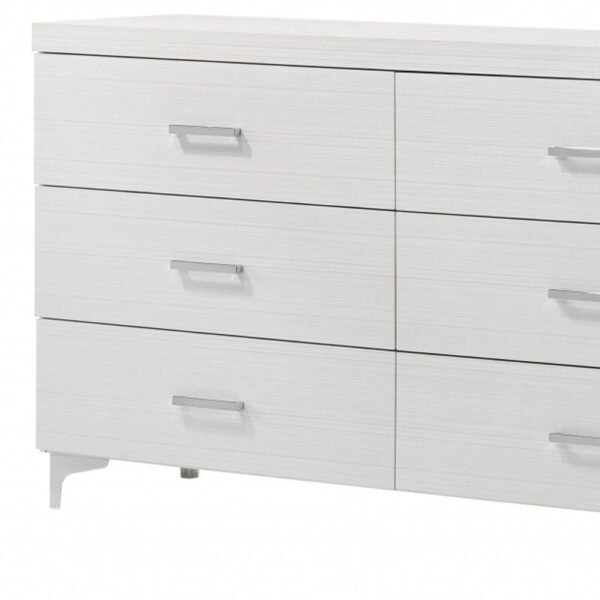 58" White Solid Wood Six Drawer Double Dresser - Image 5