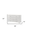 58" White Solid Wood Six Drawer Double Dresser - Image 6