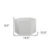 9" Light Gray Hexagon End Table - Image 6