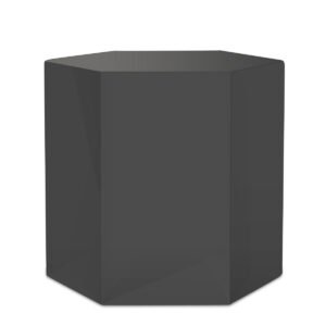 13″ Grey High Gloss Manufactured Wood Hexagon End Table