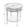 26" Gray Manufactured Wood Round End Table With Drawer And Shelf - Image 4