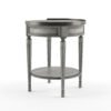 26" Gray Manufactured Wood Round End Table With Drawer And Shelf - Image 5