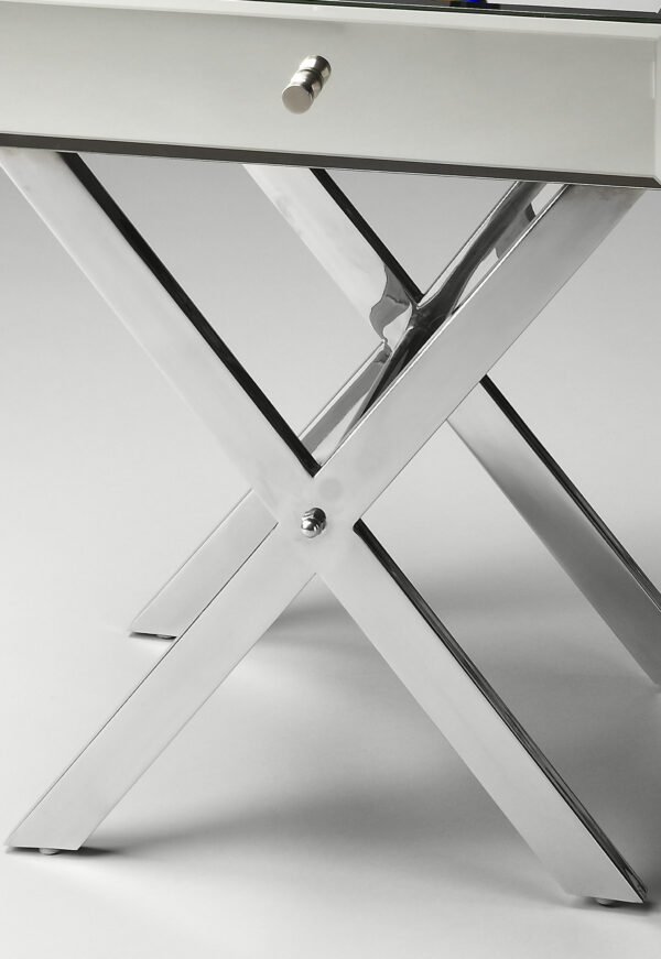 24" Mirrored Glass End Table With Drawer - Image 3