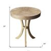 26" Beige Distressed Round Three Leg End Table - Image 6