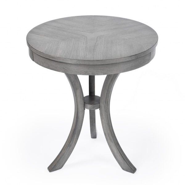 26" Gray Manufactured Wood Round End Table - Image 3