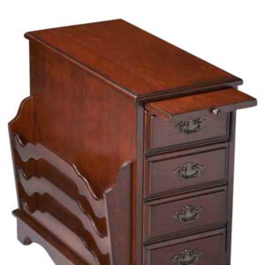 24″ Dark Brown Manufactured Wood Rectangular End Table With Four Drawers