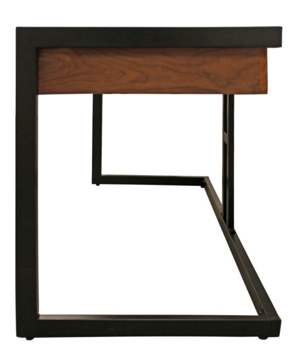 54" Natural And Black Mango Solid Wood Writing Desk With Three Drawers - Image 5