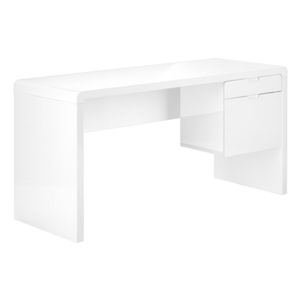 60" White Computer Desk