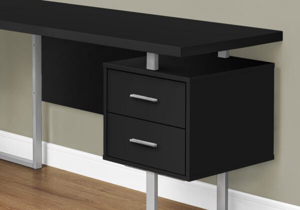 71" Black And Gray L Shape Computer Desk - Image 5