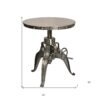 21" Silver Metal And Iron Round End Table - Image 4