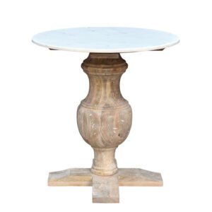 26″ Brown Solid Wood Round End Table