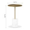 20" White And Gold Steel Round Pedestal End Table - Image 6