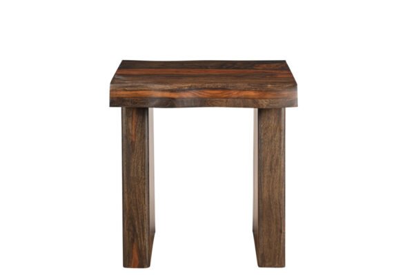 23" Dark Brown Solid Wood End Table - Image 2