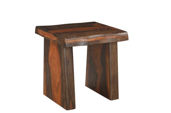 23" Dark Brown Solid Wood End Table - Image 6