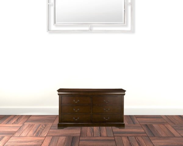 60" Brown Solid Wood Six Drawer Double Dresser - Image 3