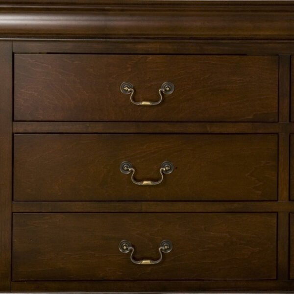 60" Brown Solid Wood Six Drawer Double Dresser - Image 4