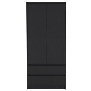 32″ Black Two Drawer Combo Dresser