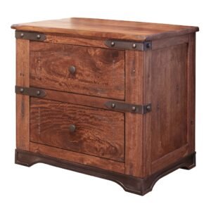 29″ Wood Brown Two Drawer Nightstand