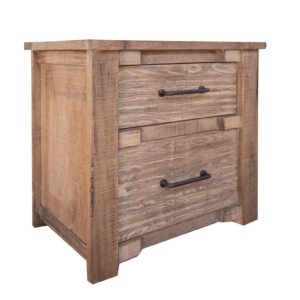 27″ Brown Two Drawer Nightstand