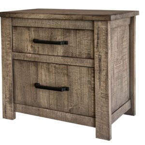 25″ Brown Two Drawer Nightstand