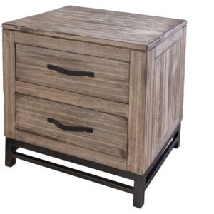 25″ Brown Two Drawer Nightstand