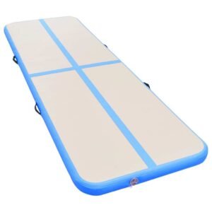 vidaXL Inflatable Gymnastics Mat with Pump 275.6″x39.4″x3.9″ PVC Blue