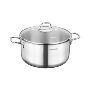 Korkmaz Perla 2 Piece 5.5 Liter Stainless Steel Casserole with Lid in Silver