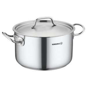 Korkmaz Gastro Proline 3.6 Liter Stainless Steel Casserole with Lid in Silver