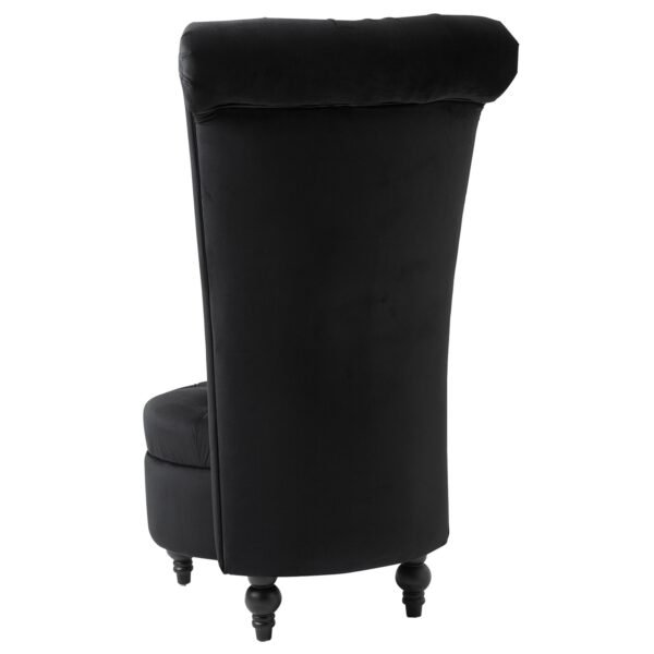 Black Tufted High Back Plush Velvet Upholstered Accent Low Profile Chair - Image 3