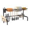 2 Tier Black Steel Adjustable Over the Sink Dish Drying Rack