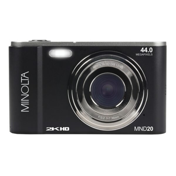 Minolta MND20-BK MND20 16x Digital Zoom 44 MP/2.7K Quad HD Digital Camera (Black) - Image 4