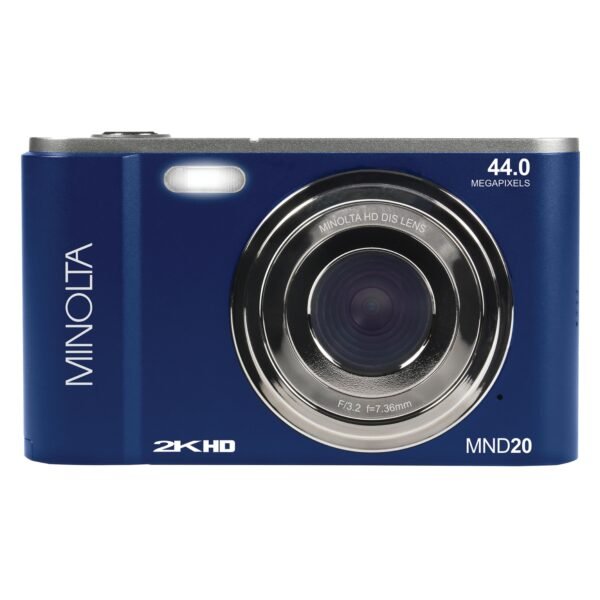 Minolta MND20-BL MND20 16x Digital Zoom 44 MP/2.7K Ultra HD Digital Camera (Blue) - Image 4