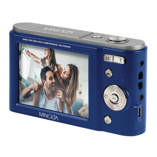 Minolta MND20-BL MND20 16x Digital Zoom 44 MP/2.7K Ultra HD Digital Camera (Blue) - Image 6