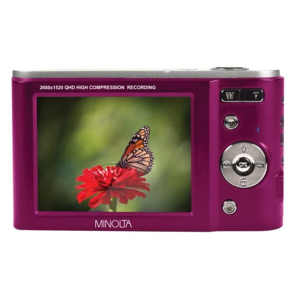 Minolta MND20-M MINOLTA MND20 44 MP / 2.7K Ultra HD Digital Camera (Magenta) - Image 3