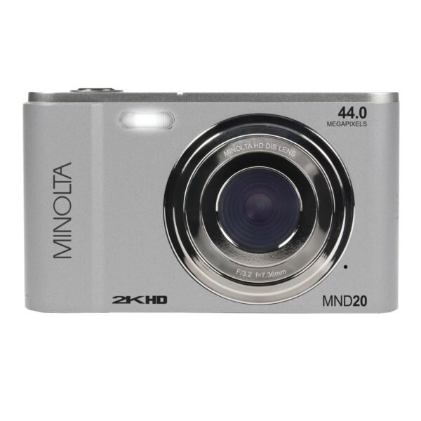 Minolta MND20-S MND20 16x Digital Zoom 44 MP/2.7K Quad HD Digital Camera (Silver) - Image 4