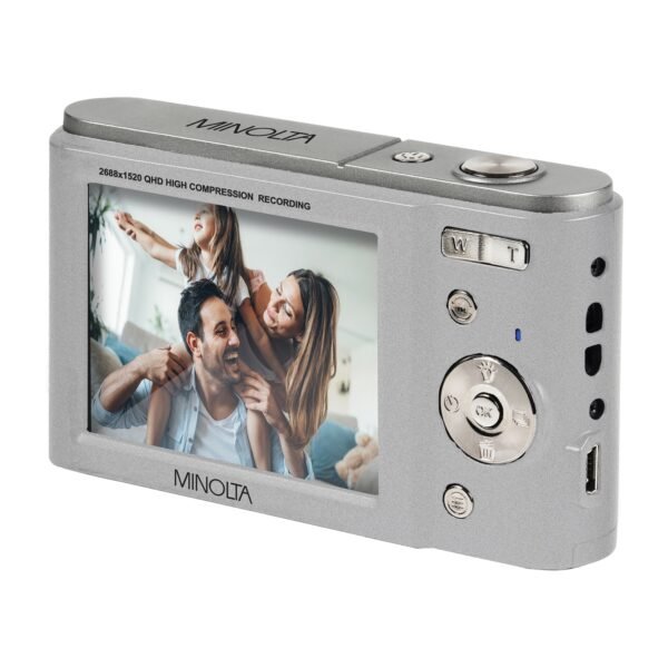 Minolta MND20-S MND20 16x Digital Zoom 44 MP/2.7K Quad HD Digital Camera (Silver) - Image 6