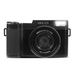 Minolta MND30-BK MND30 4x Digital Zoom 30 MP/2.7K Quad HD Digital Camera (Black)