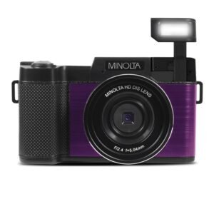 Minolta MND30-P MND30 4x Digital Zoom 30 MP/2.7K Quad HD Digital Camera (Purple)