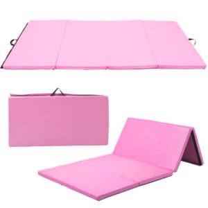 4′ x 8′ x 2 Inch Gymnastics Mat Thick Folding Panel Aerobics Exercise Mat-Pink – Color: Pink