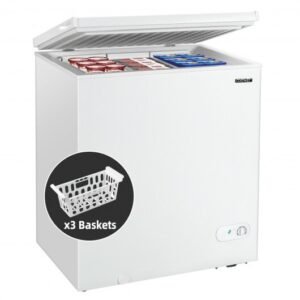5.2 Cu.ft Chest Freezer Upright Single Door Refrigerator with 3 Baskets-White – Color: White