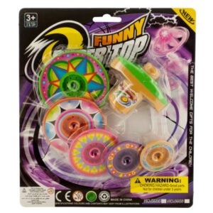 Case of 24 – Super Spinning Top Toy with Extra Colorful Discs